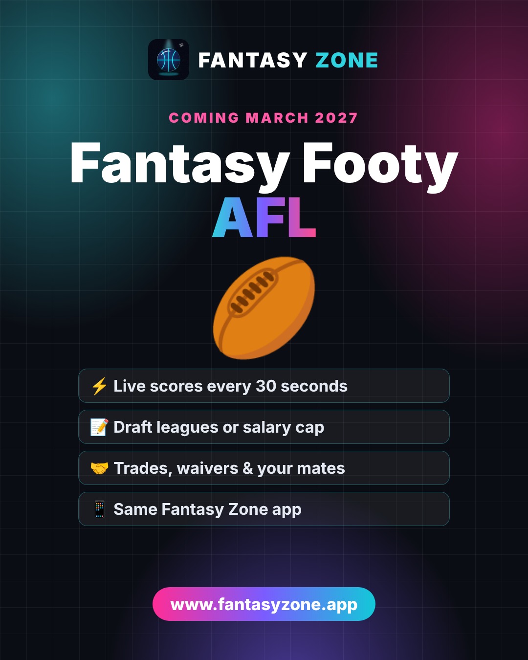Fantasy Footy AFL - coming March 2027